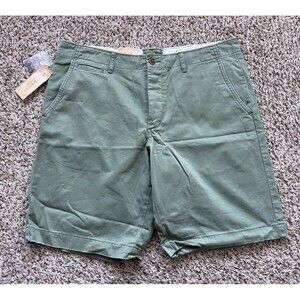 Denim Supply Ralph Lauren Shorts Mens 34 Green Slim 10" Chino Casual NEW